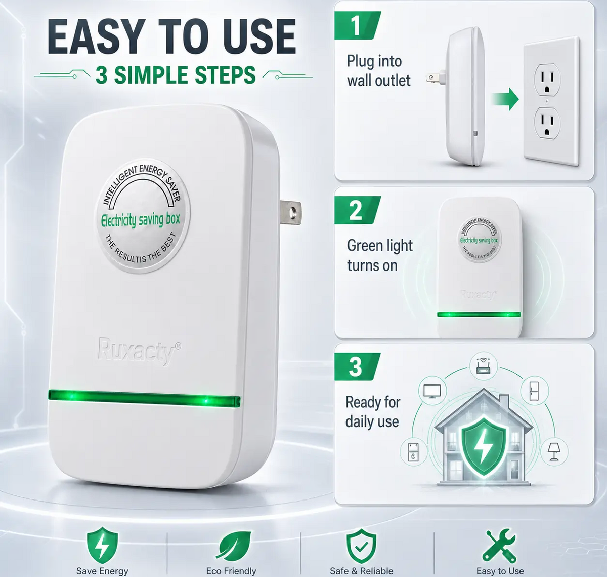 Compact Plug-In Power Box with US Plug, Built-In Indicator Light, Portable Indoor Plug-In Device for Home, Office, Dorm, Bedroom, and Travel Use