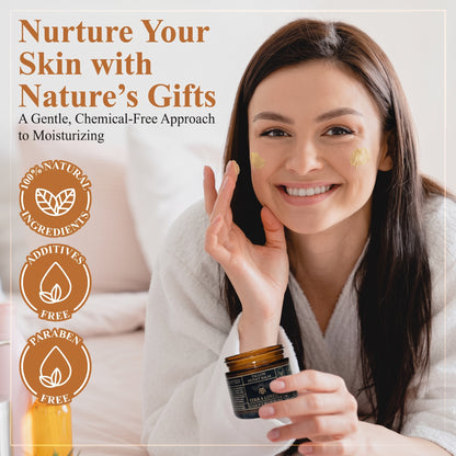 Organic Grass-Fed Beef Tallow Balm with Raw Honey - Handmade All-Natural Moisturizer for Soft, Smooth, Radiant Skin